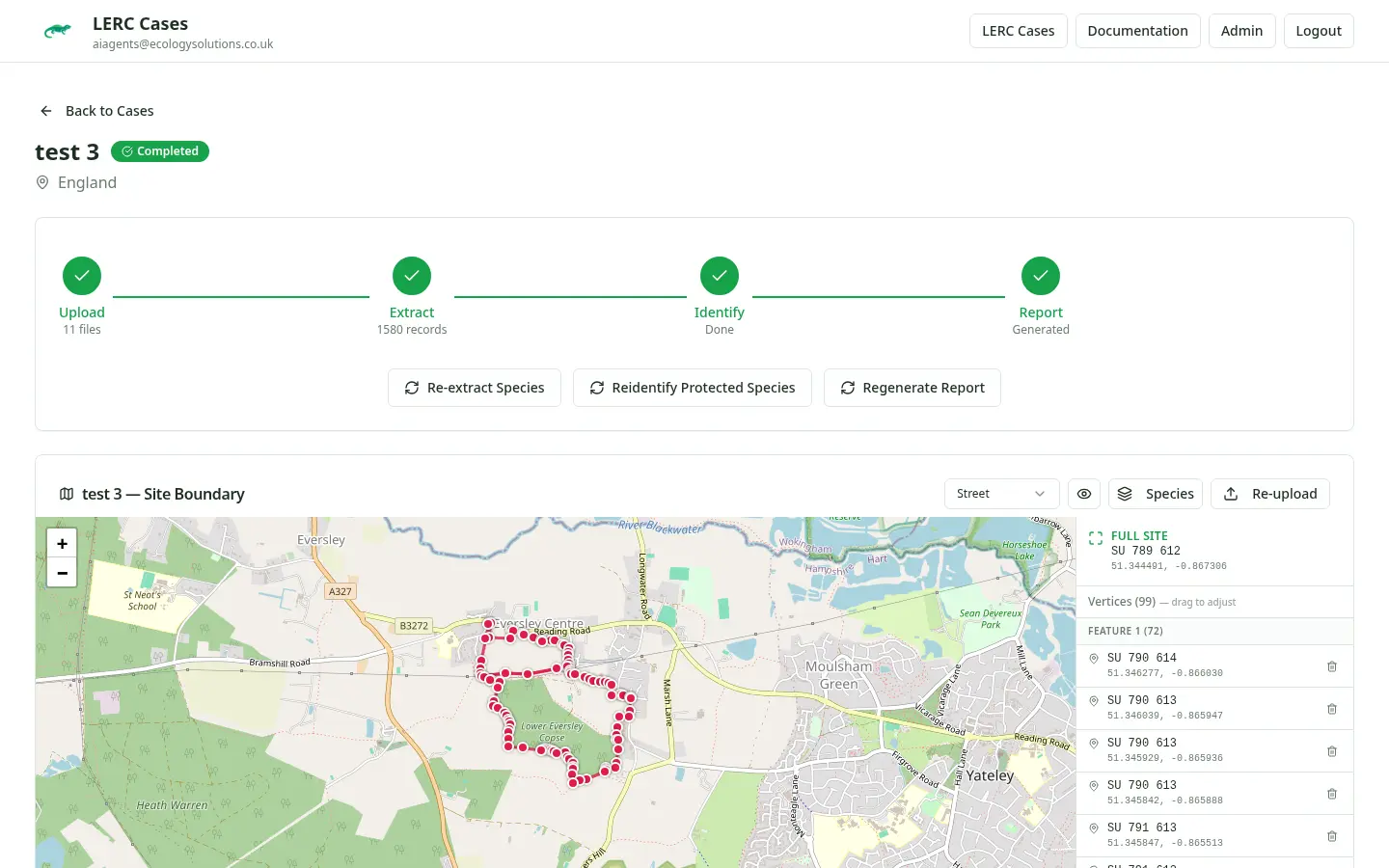 Ecological Desk Study Tool: Case workflow